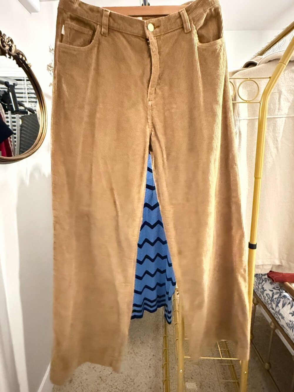 DL1961 Zoie Wide Leg Corduroy Pants Amaretti Size 28 NWOT $229